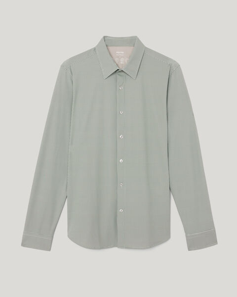 Micro-Geo Travel Long Sleeve Shirt, Green, hi-res
